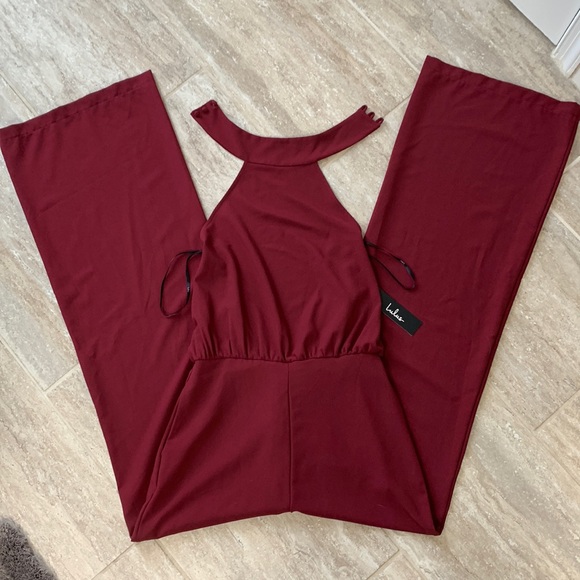 Lulu's Pants & Jumpsuits Nwt Lulus Burgundy Pant Jumpsuit Poshmark